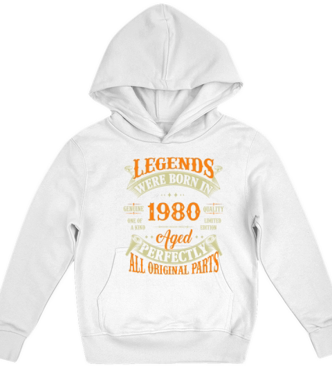 42nd Birthday Vintage Legends Born In 1980 42 Year Kids Hoodie