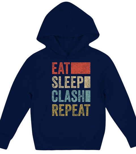 Eat Sleep Clash Repeat Vintage Gaming Clan Kids Hoodie