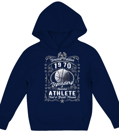 Vintage 1970 Basketball Birthday Gift Sport Hobby Kids Hoodie
