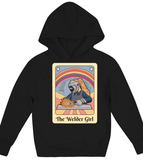 Vintage Welder Girl Tarot Art Kids Hoodie
