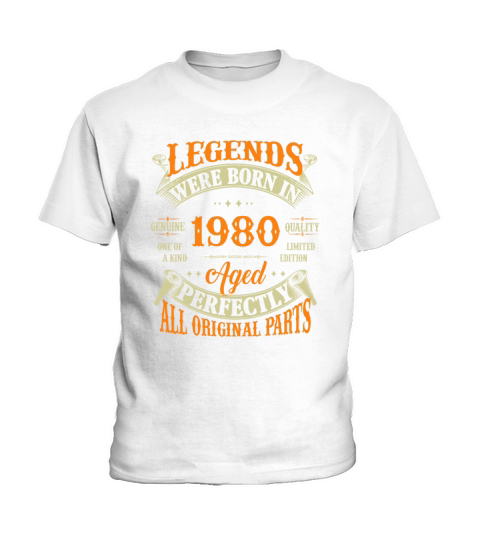 42nd Birthday Vintage Legends Born In 1980 42 Year Kids T-Shirt