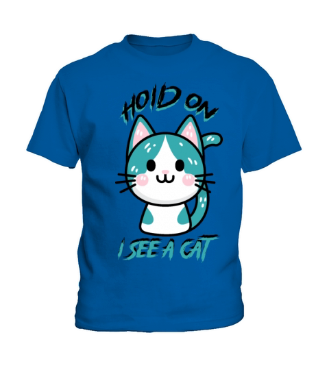 Hold On I See A Cat Vintage Cat Mom Kitten Kids T-Shirt