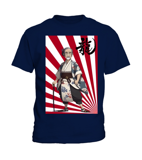 Japanese Old Man in Traditional Japan Clothing Kids T-Shirt