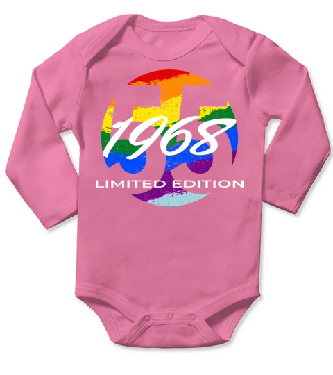 55th birthday men women 55 years 1968 vintage Long Sleeve Baby One-Piece