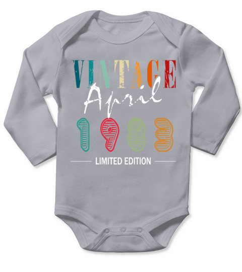 April 1983 vintage retro birthday Long Sleeve Baby One-Piece