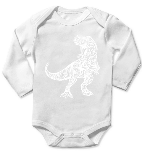Dinosaur Retro Style Vintagestreetperiodrabbitssty Long Sleeve Baby One-Piece