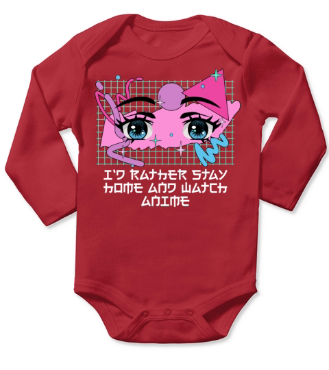 Id Rather Stay Home and Watch Anime Manga Introver Long Sleeve Baby One-Piece