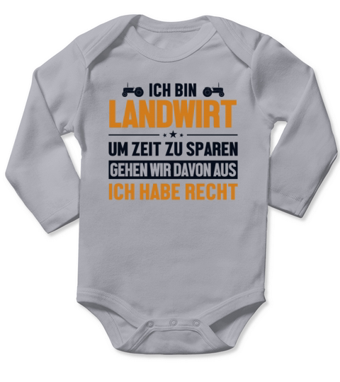 Landwirt hat immer Recht Agriculture Rancher Long Sleeve Baby One-Piece