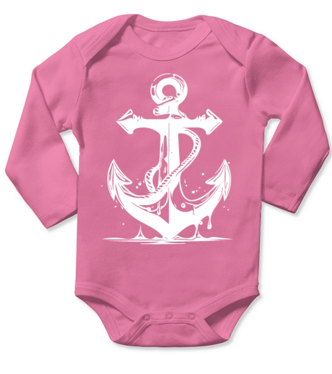 Vintage Old Wet Anchor With Rope Long Sleeve Baby One-Piece