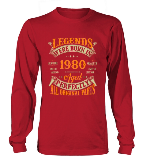 42nd Birthday Vintage Legends Born In 1980 42 Year Long sleeved Unisex