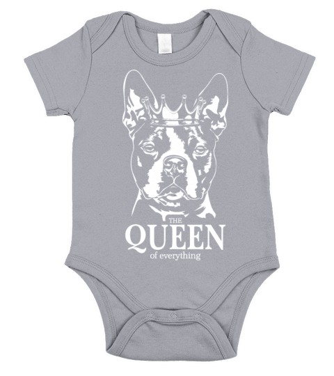 Boston Terrier Queen of Everything dog dad Short Sleeve Baby One-Piece