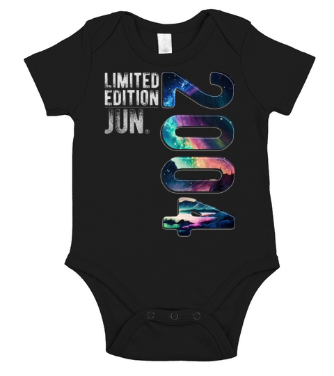 Limited Edition 2004 June Birthday Polar Lights Short Sleeve Baby One-Piece