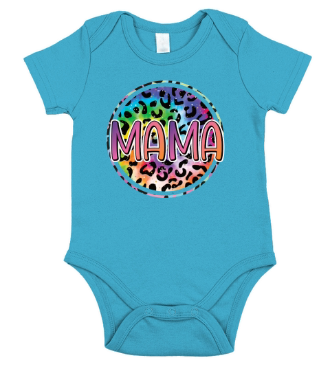 Mama Leopard Mom Mothers Day Short Sleeve Baby One-Piece