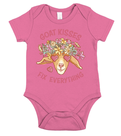 Spreading Love Laughter Goat Kisses Fix Everything Short Sleeve Baby One-Piece