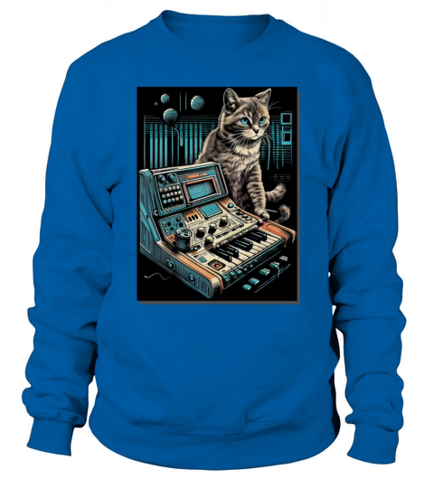 Cat Synthesizer Analogue Synth Vintage Studio Gear Sweatshirt Unisex