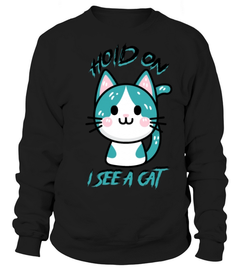 Hold On I See A Cat Vintage Cat Mom Kitten Sweatshirt Unisex