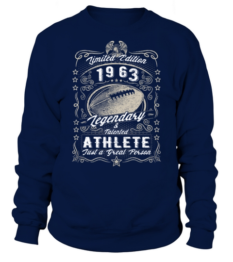 Vintage 1963 Football Birthday Gift Sport Hobby Sweatshirt Unisex