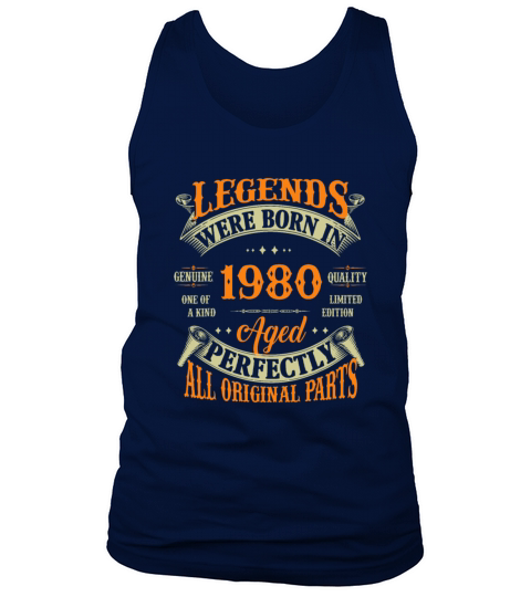 42nd Birthday Vintage Legends Born In 1980 42 Year Tank Top Unisex