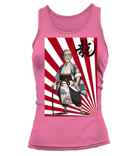 Japanese Old Man in Traditional Japan Clothing Tank top Woman