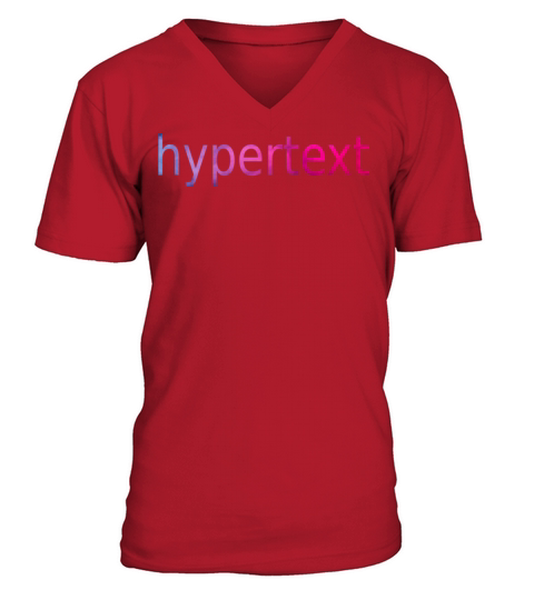 Funny hypertext colorful text V-Neck T-shirt