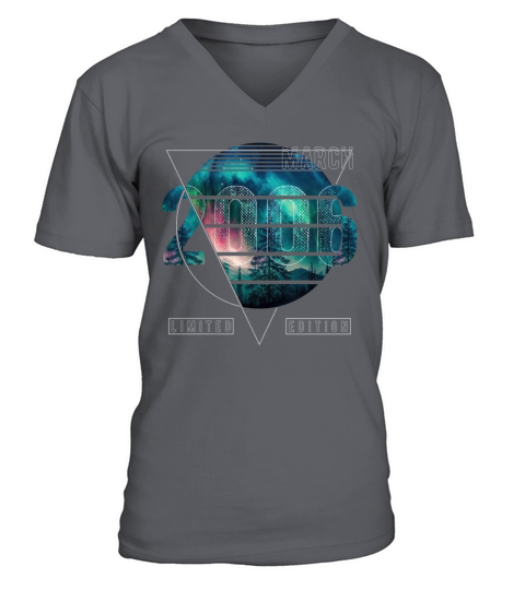 Limited Edition 2006 March Birthday Polar Lights V-Neck T-shirt