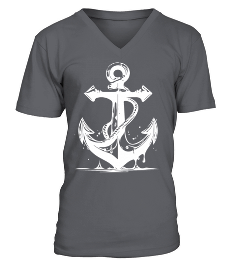 Vintage Old Wet Anchor With Rope V-Neck T-shirt