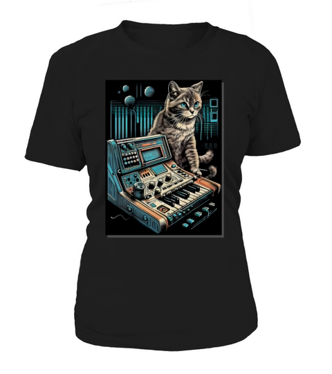 Cat Synthesizer Analogue Synth Vintage Studio Gear Women's T-Shirt