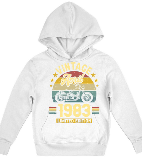 April 1983 40 Years Old Vintage 40th Birthday Kids Hoodie