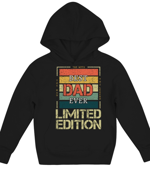 Best Dad Man Myth Legend Retro Vintage Fathers Day Kids Hoodie