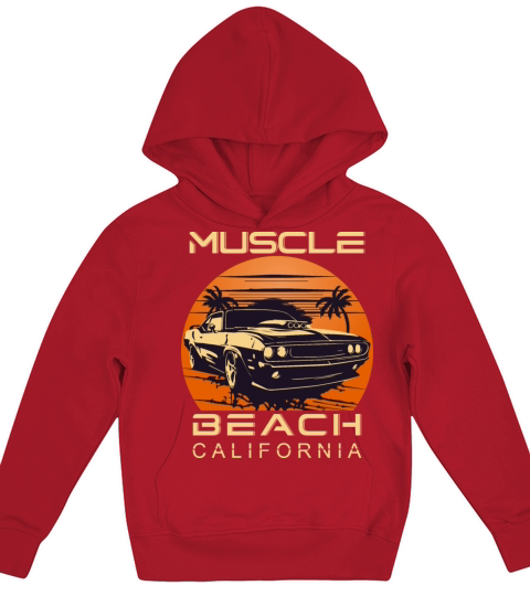 Vintage Muscle Beach California Kids Hoodie
