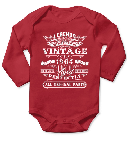 58th Birthday Gift For Legends Born 1964 58 Yrs Ol Long Sleeve Baby One-Piece