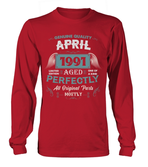 April 1991 Vintage Birthday Present Long sleeved Unisex