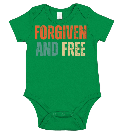 Forgiven And Free - Christian Quotes Inspirational Short Sleeve Baby One-Piece