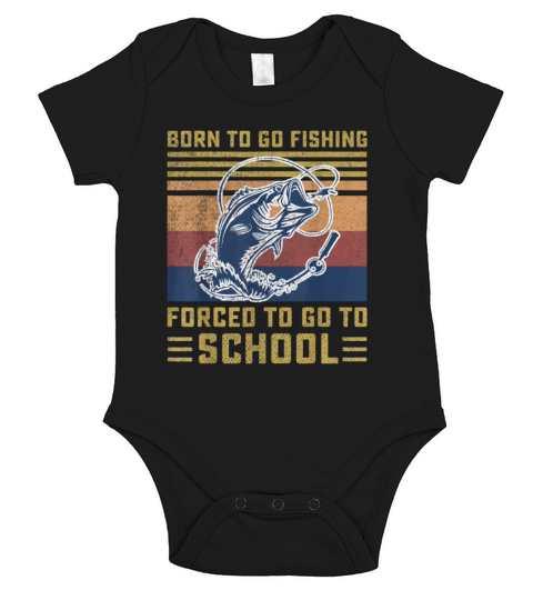 Funny Born To Go Fishing Bass Fish Fisherman Boys Short Sleeve Baby One-Piece