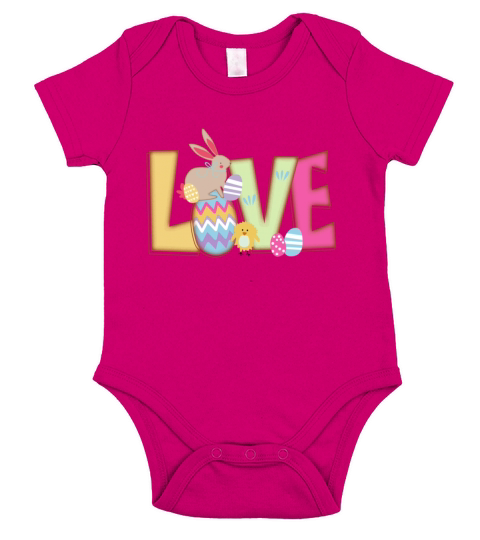 Love Easter Sublimation Short Sleeve Baby One-Piece