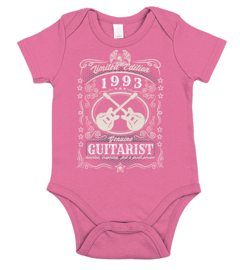 Vintage 1993 Guitarist Birthday Gift Guitar Player Short Sleeve Baby One-Piece