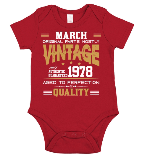 Vintage Aged To Perfection March 1978 Short Sleeve Baby One-Piece