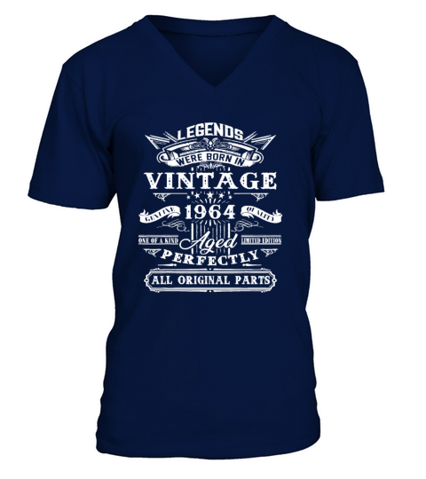 58th Birthday Gift For Legends Born 1964 58 Yrs Ol V-Neck T-shirt