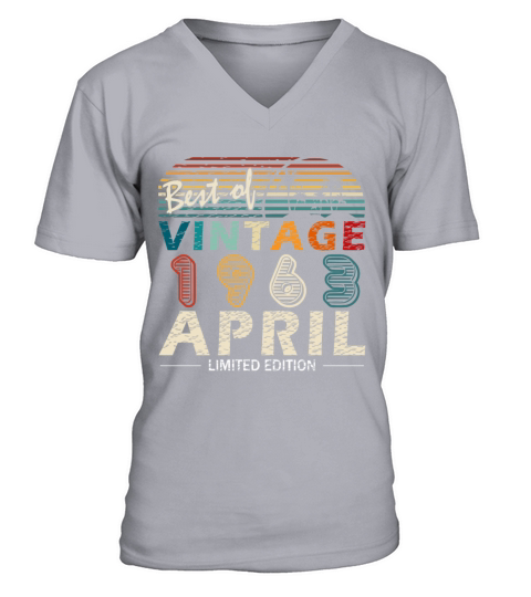 Anniversary 60 years - vintage - April 1963 V-Neck T-shirt