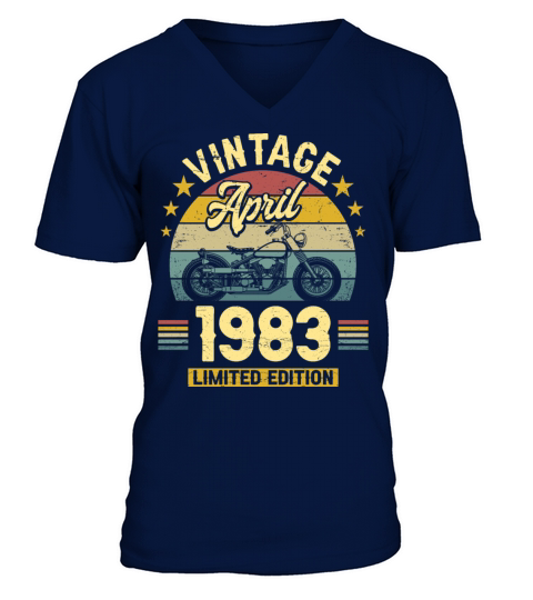 April 1983 40 Years Old Vintage 40th Birthday V-Neck T-shirt