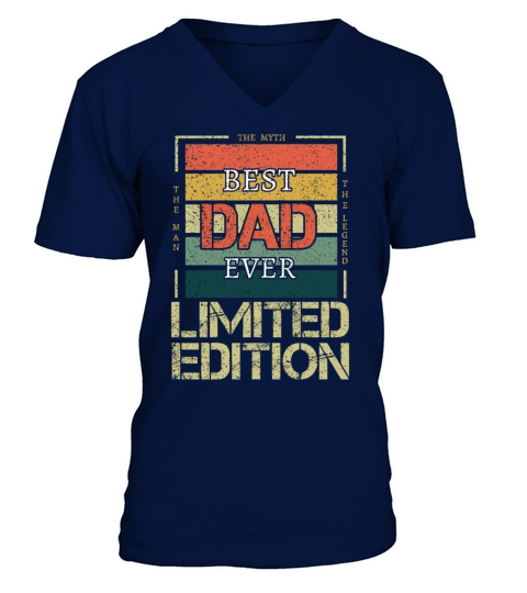 Best Dad Man Myth Legend Retro Vintage Fathers Day V-Neck T-shirt