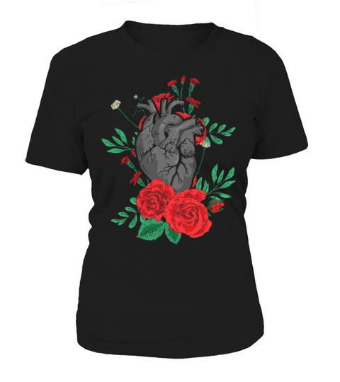 Anatomical Heart And Flowers Women's T-Shirt