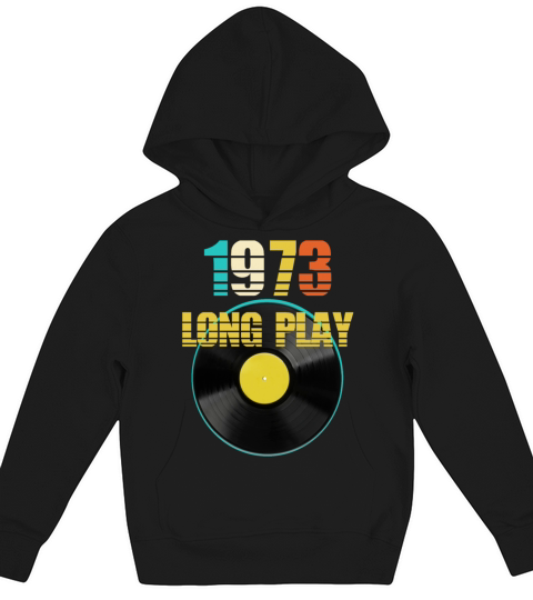 1973 Long Play Record Reto 50th Birthday Gift Kids Hoodie