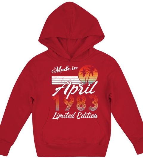 40th birthday april 1983 made in 1983 Kids Hoodie