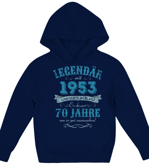 70th Birthday Vintage 1953 Kids Hoodie