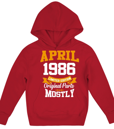 April 1986 Vintage Birthday Present Kids Hoodie