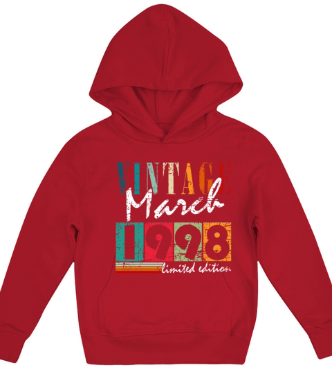 Birthday gift March 1998 Vintage Retro Kids Hoodie