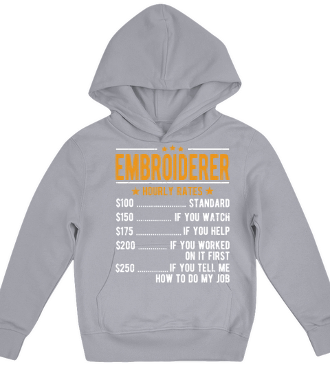 Embroiderer Hourly Rates Kids Hoodie