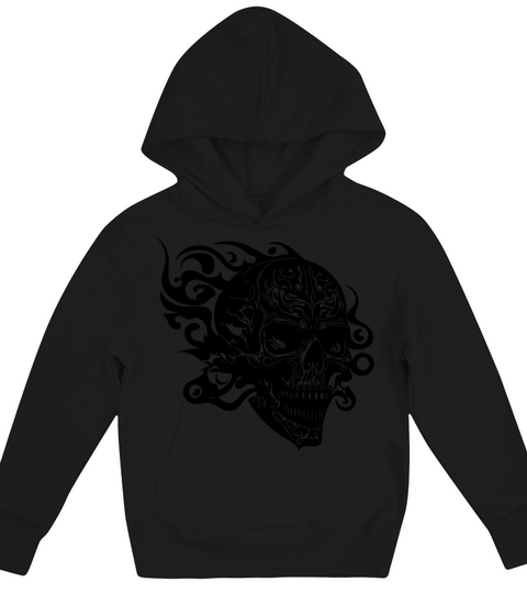 Vintage Burning Grinning Tattoo Skull Kids Hoodie