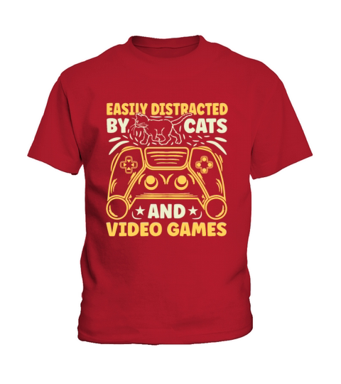 Cats and Video Games Kids T-Shirt